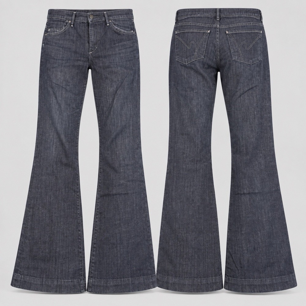 Citizens Of Humanity Hutton Jeans Womens 30/34 Blue Dark Wash Mid Rise Wide Leg